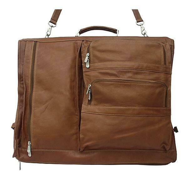 Piel Leather Executive Expandable Garment Bag - Saddle 9116